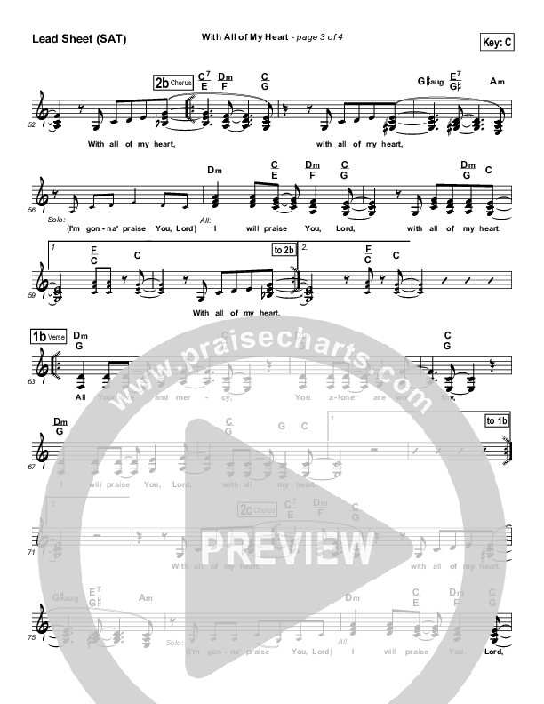 With All Of My Heart Lead Sheet (SAT) (Morris Chapman)