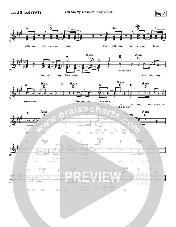 You Are My Treasure Lead Sheet ()