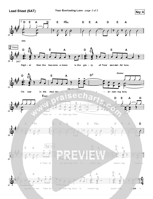 Your Everlasting Love Lead Sheet (SAT) (Maranatha Praise Band)