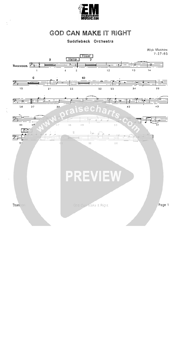 God Can Make it Right Bassoon (Rick Muchow)