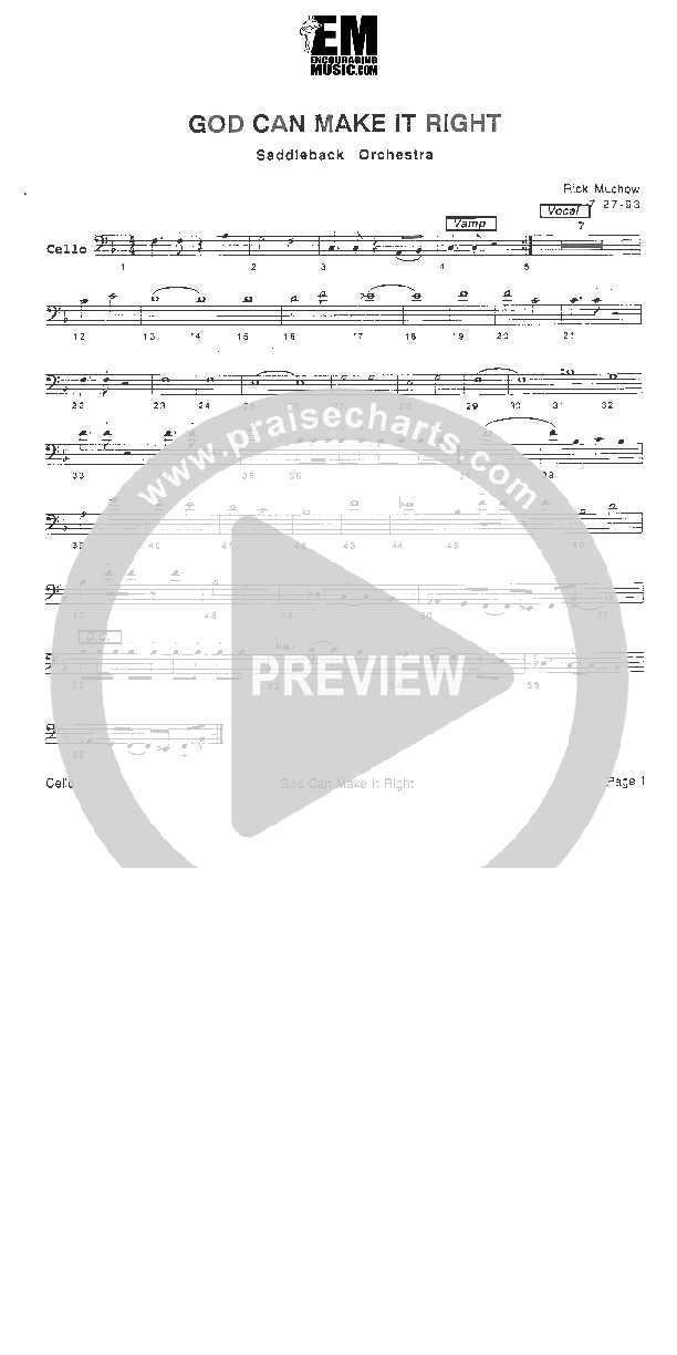 God Can Make it Right Cello (Rick Muchow)