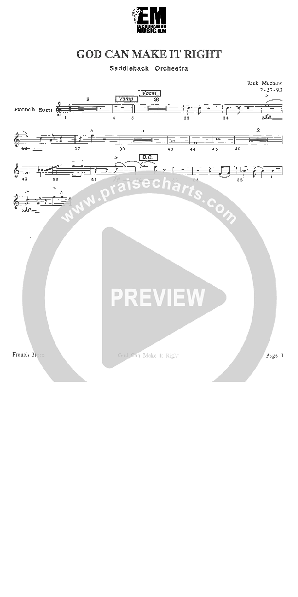 God Can Make it Right French Horn (Rick Muchow)