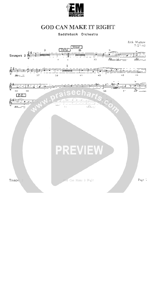 God Can Make it Right Trumpet 2 (Rick Muchow)