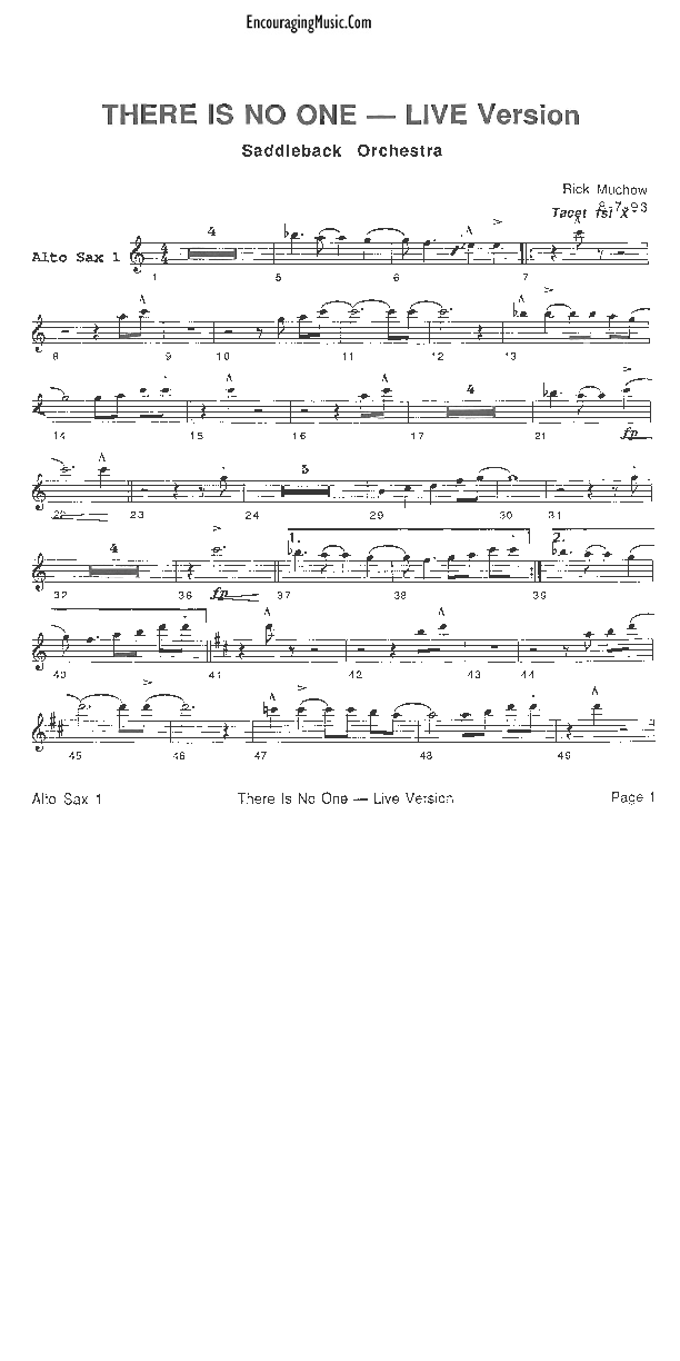 There Is No One Like The Lord Alto Sax 1/2 (Rick Muchow)