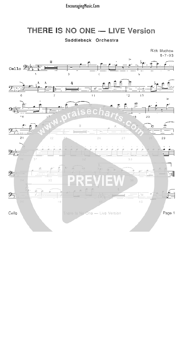 There Is No One Like The Lord Cello (Rick Muchow)