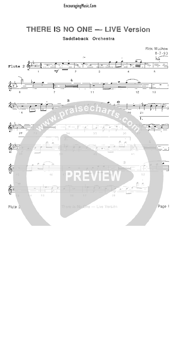 There Is No One Like The Lord Flute 1/2 (Rick Muchow)