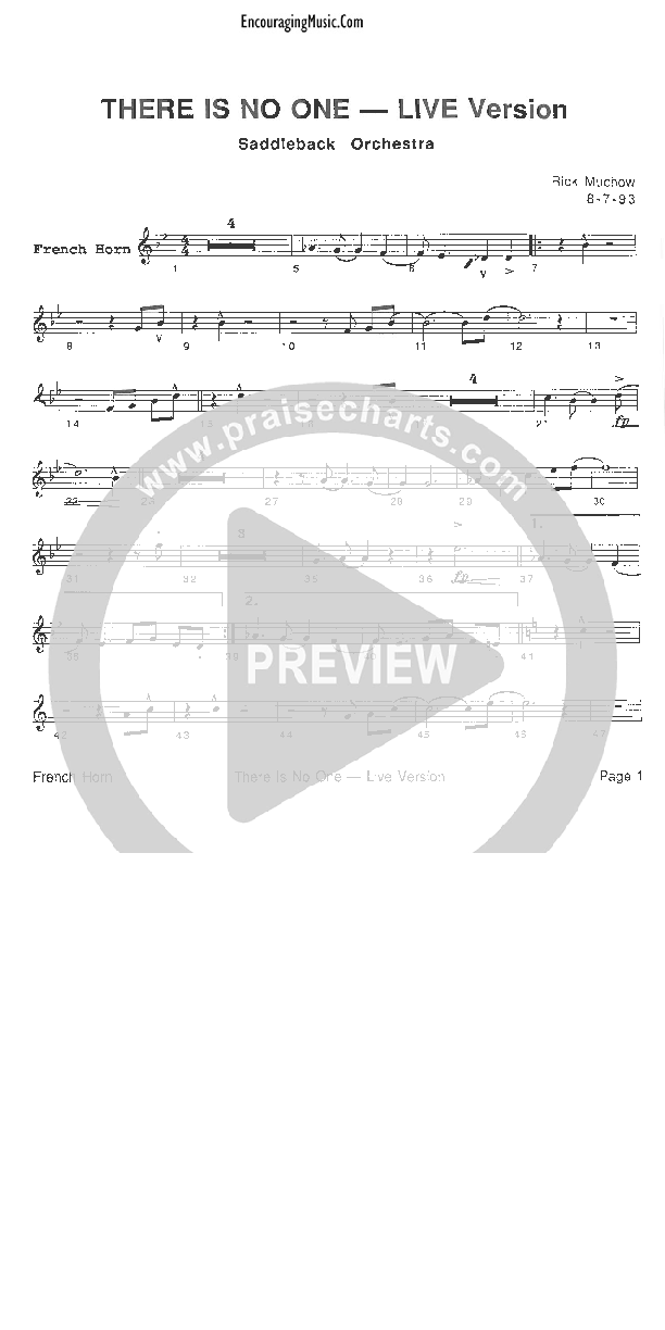 There Is No One Like The Lord French Horn (Rick Muchow)