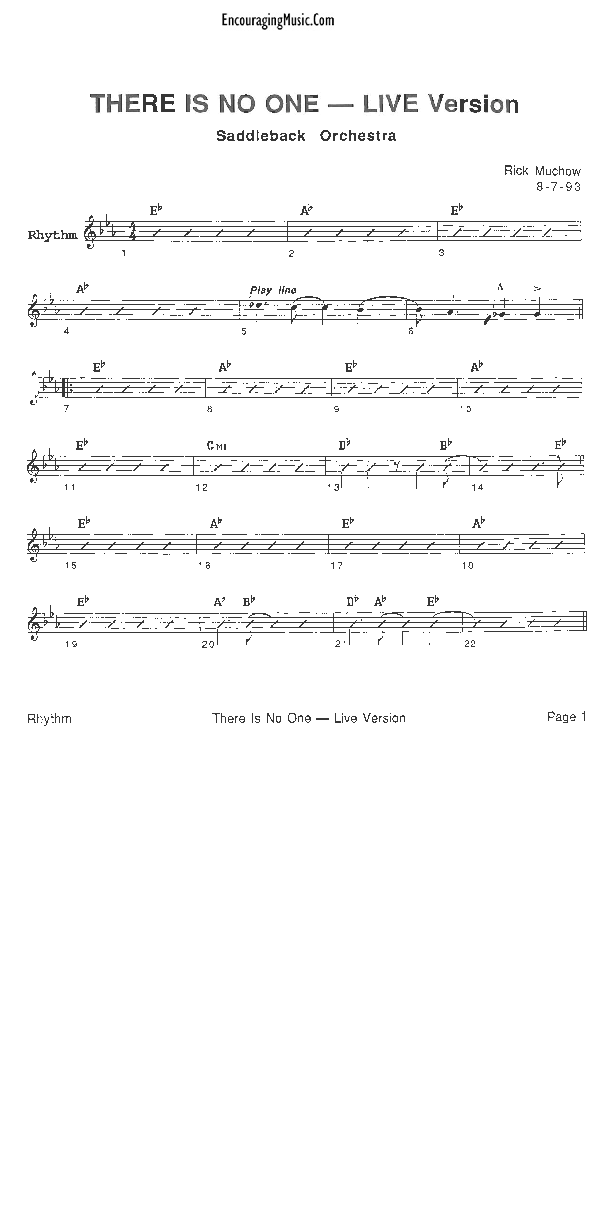 There Is No One Like The Lord Rhythm Chart (Rick Muchow)