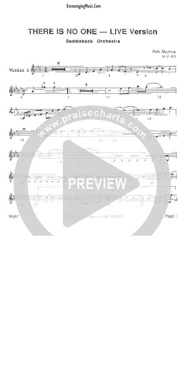 There Is No One Like The Lord Violin 1 (Rick Muchow)