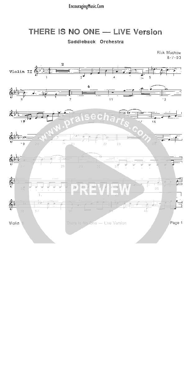 There Is No One Like The Lord Violin 2 (Rick Muchow)