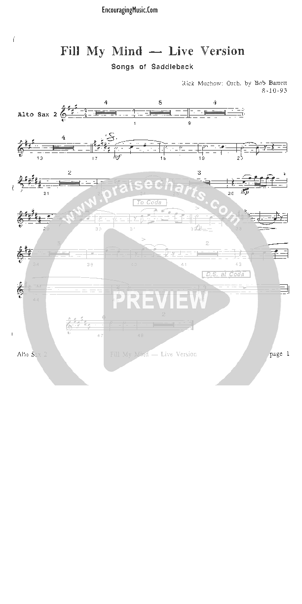 Fill My Mind Alto Sax 1/2 (Rick Muchow)
