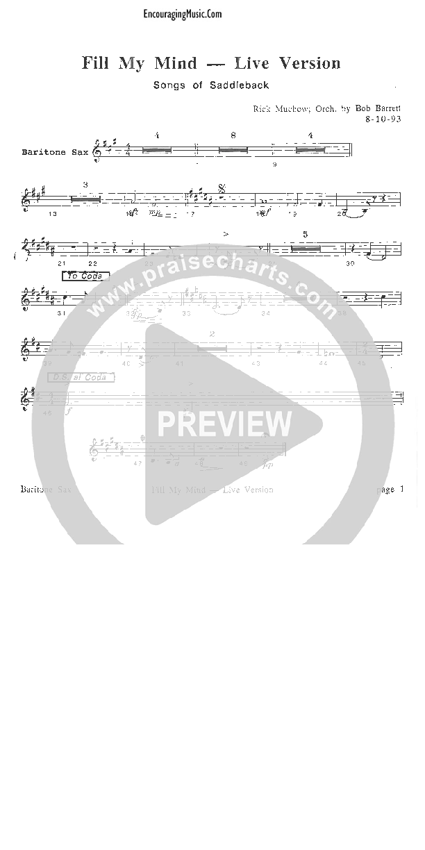 Fill My Mind Bari Sax (Rick Muchow)