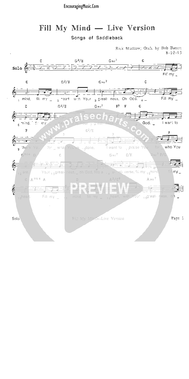 Fill My Mind Orchestration (Rick Muchow)