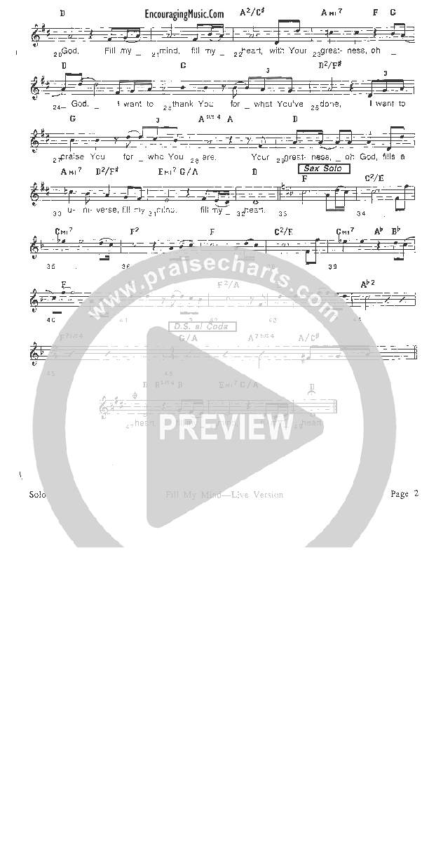 Fill My Mind Choir Sheet (Rick Muchow)