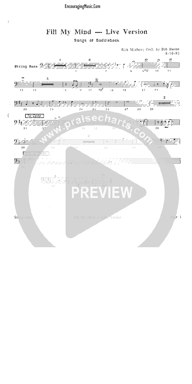 Fill My Mind Double Bass (Rick Muchow)