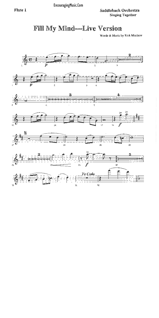 Fill My Mind Flute 1/2 (Rick Muchow)