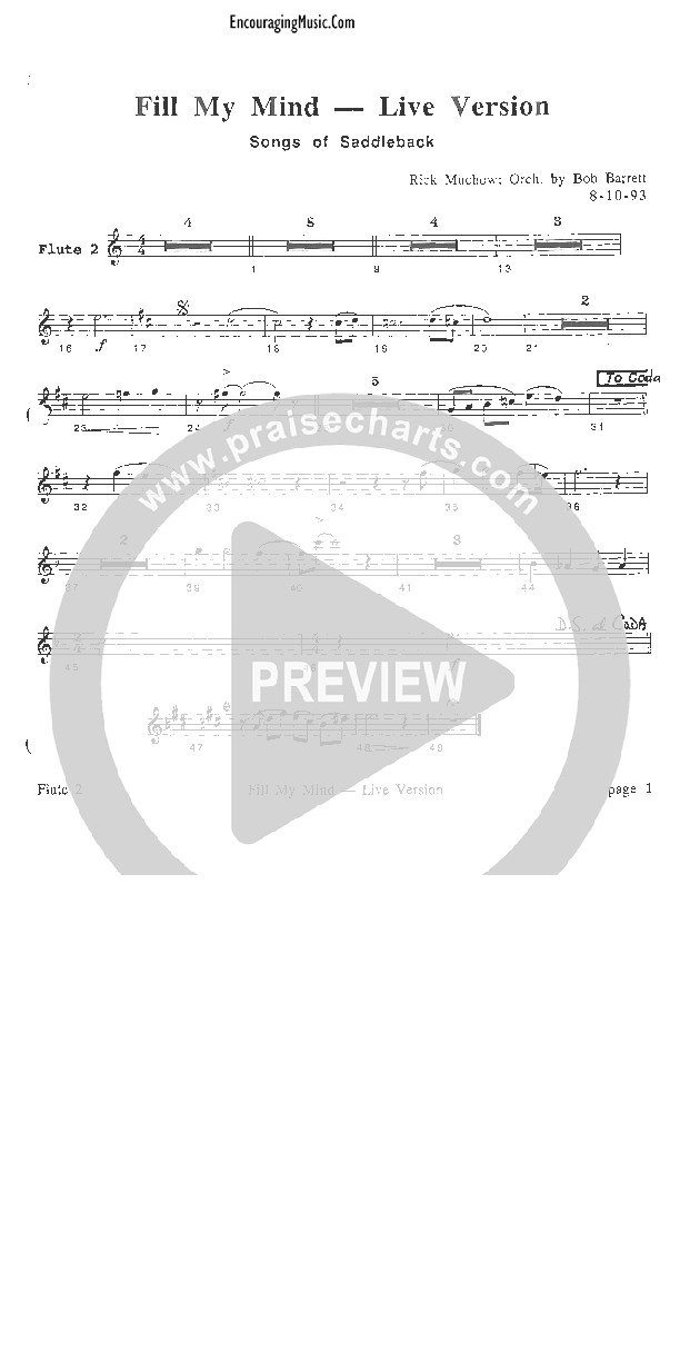 Fill My Mind Flute 1/2 (Rick Muchow)