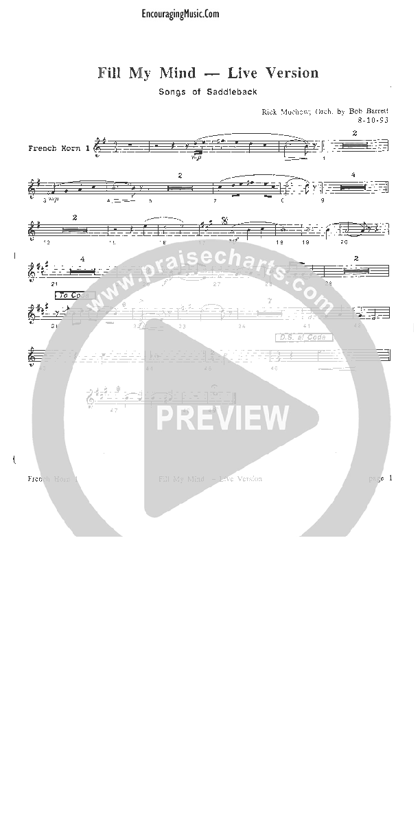 Fill My Mind French Horn 1 (Rick Muchow)