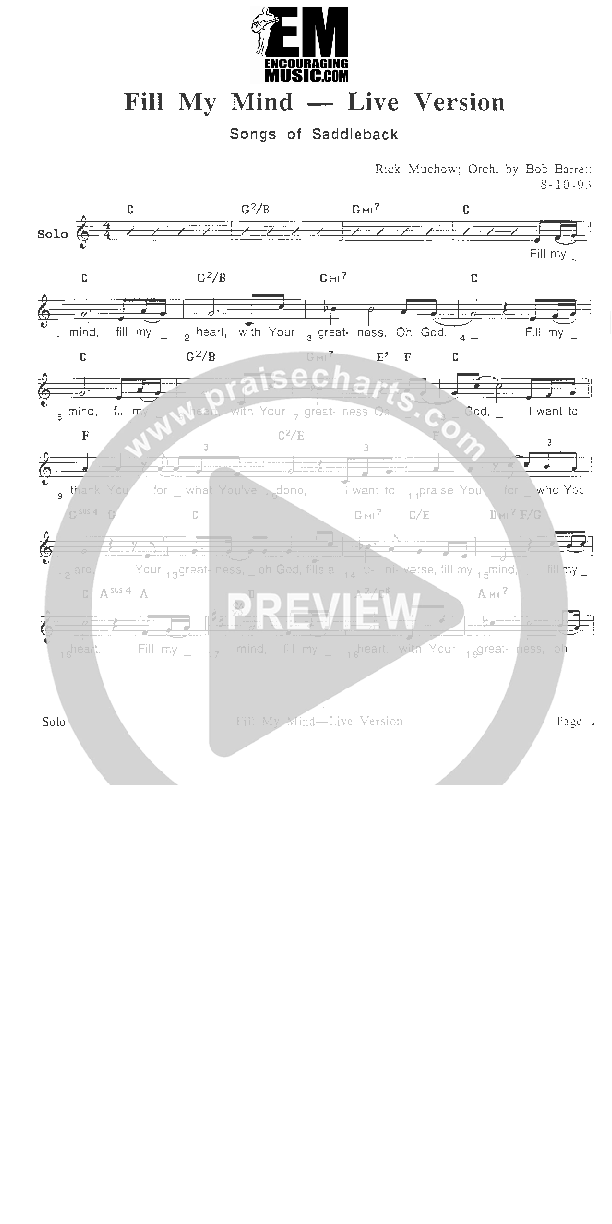 Fill My Mind Orchestration (Rick Muchow)