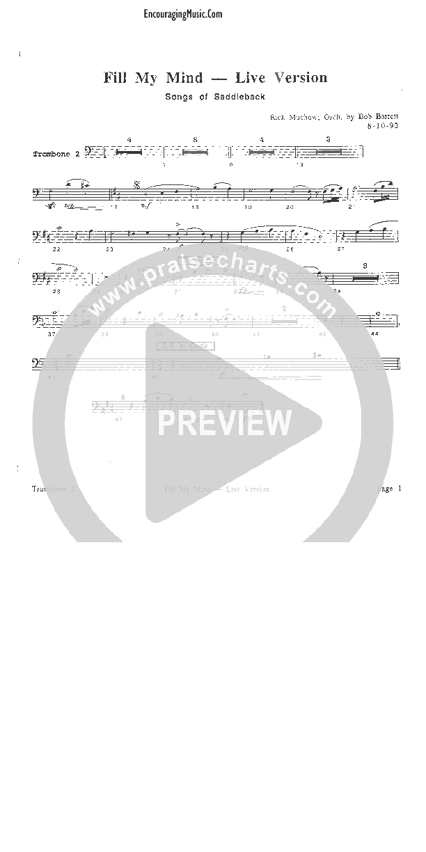 Fill My Mind Trombone 2 (Rick Muchow)