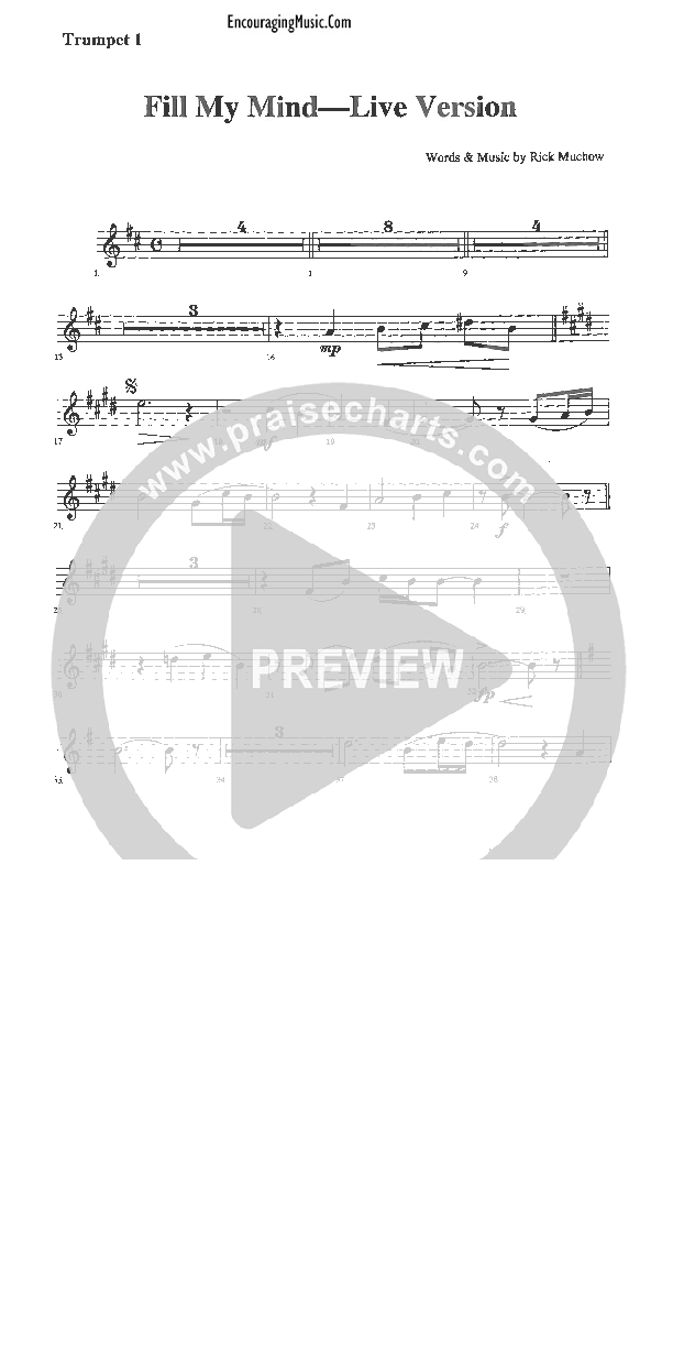Fill My Mind Trumpet 1 (Rick Muchow)