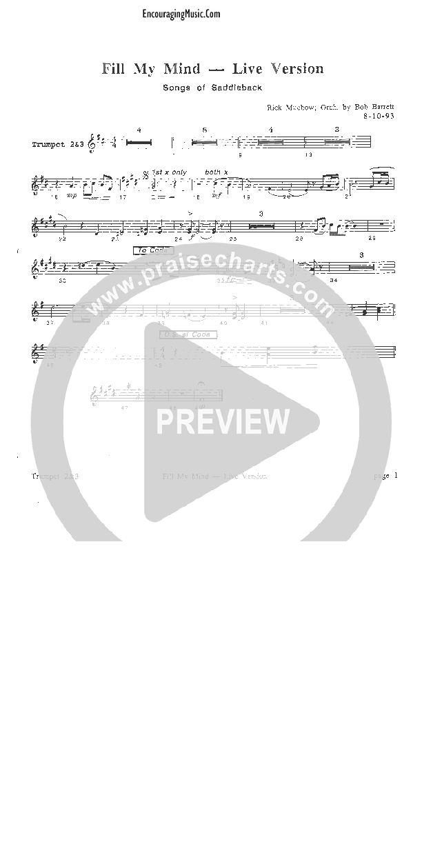 Fill My Mind Trumpet 2/3 (Rick Muchow)