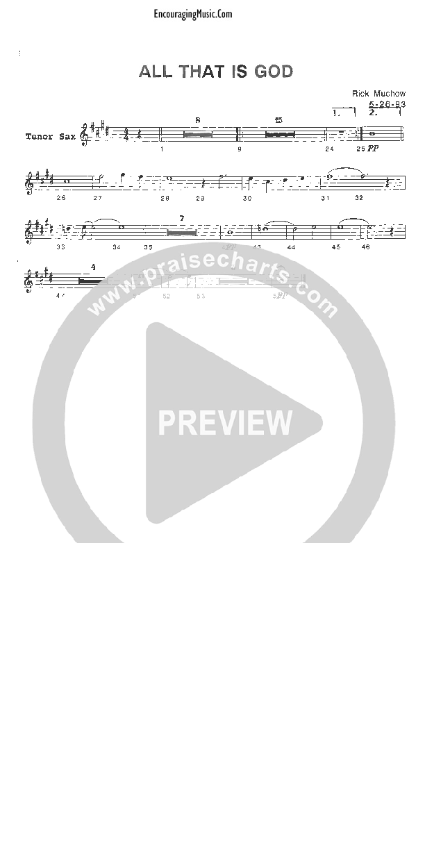 All That Is God Tenor Sax 2 (Rick Muchow)