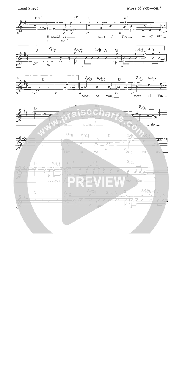More of You Lead Sheet (Rick Muchow)