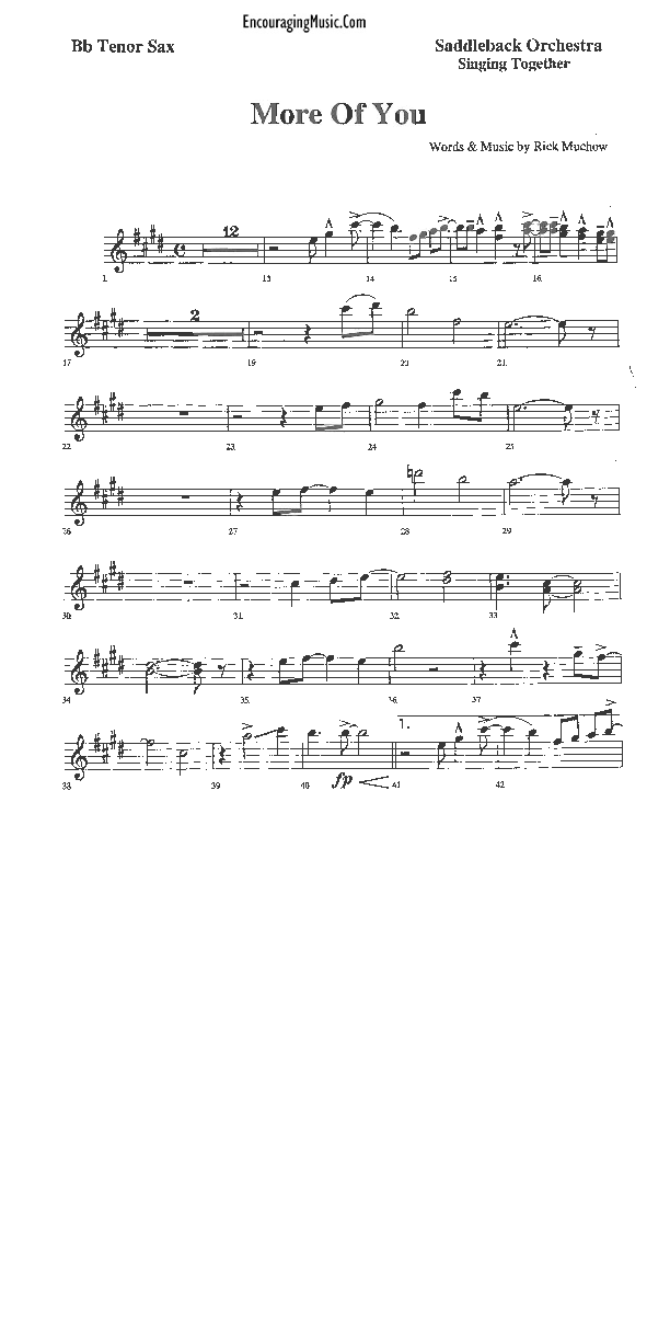 More of You Tenor Sax 2 (Rick Muchow)