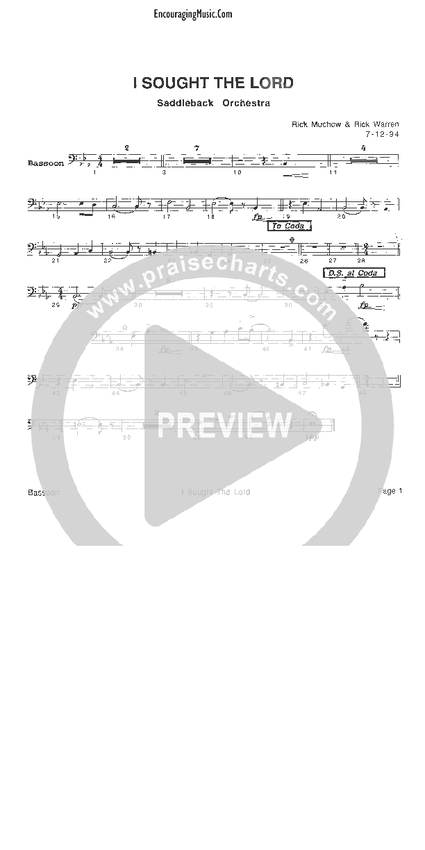 I Sought The Lord Bassoon (Rick Muchow)