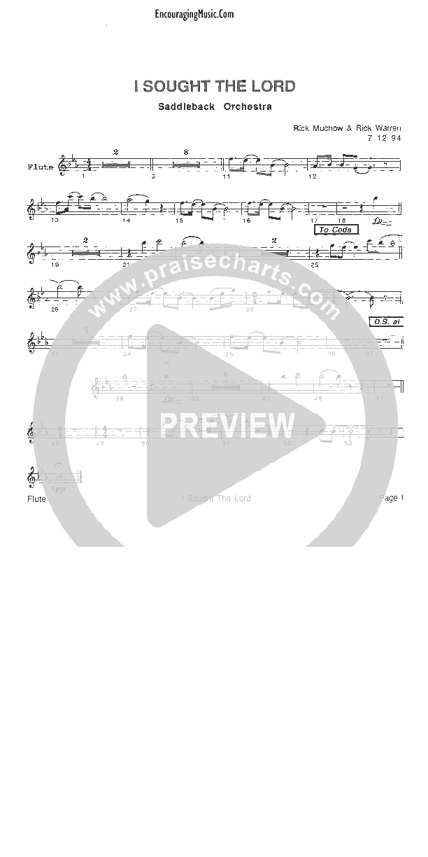 I Sought The Lord Flute (Rick Muchow)