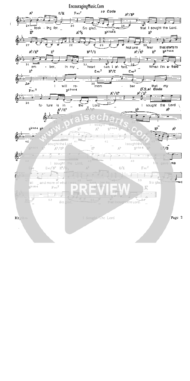 I Sought The Lord Rhythm Chart (Rick Muchow)