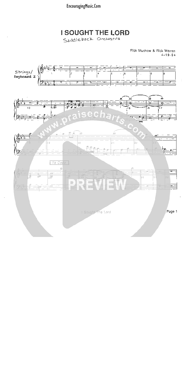 I Sought The Lord Strings (Rick Muchow)