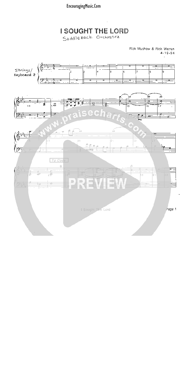 I Sought The Lord Synth (Rick Muchow)