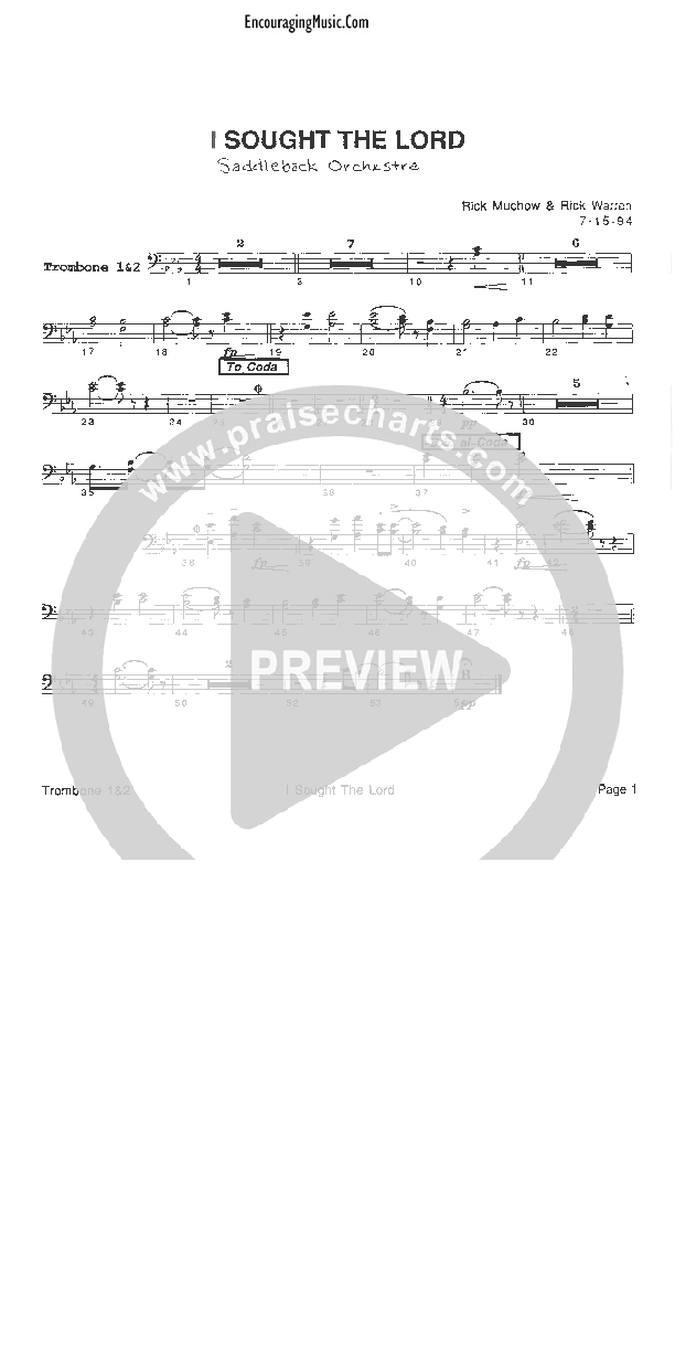 I Sought The Lord Trombone 1/2 (Rick Muchow)