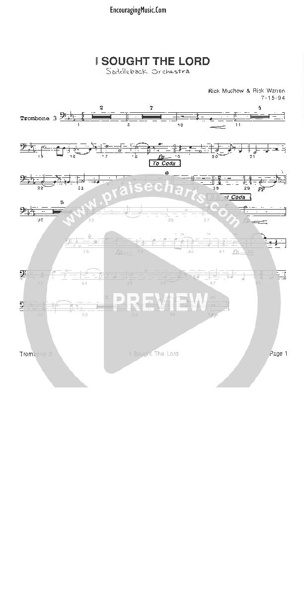 I Sought The Lord Trombone 3 (Rick Muchow)
