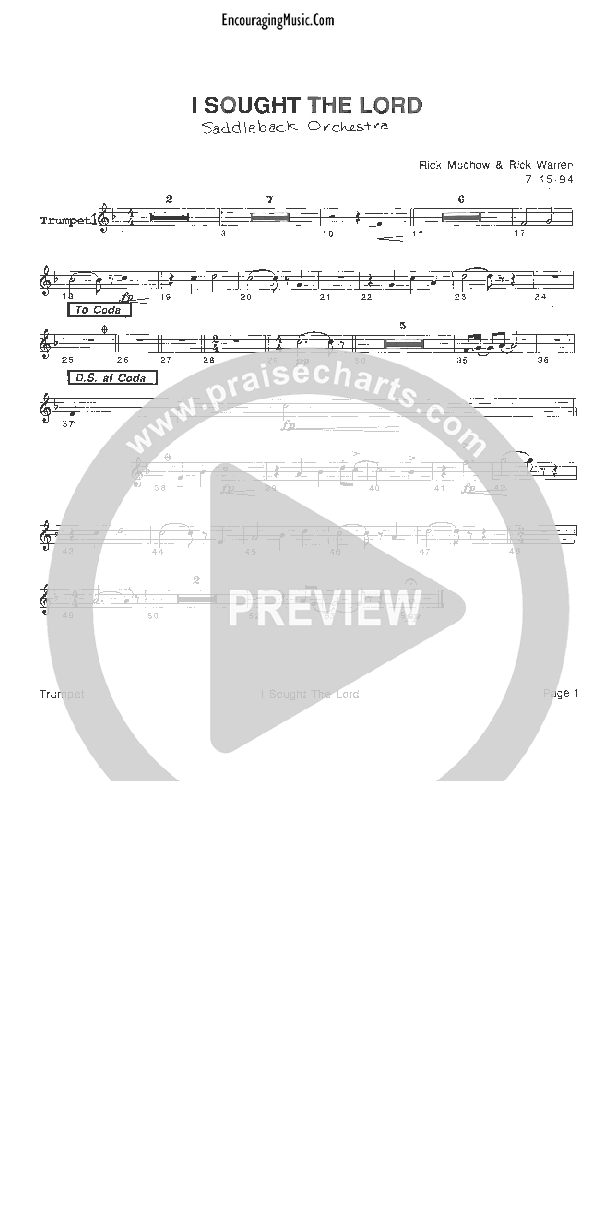 I Sought The Lord Trumpet 1 (Rick Muchow)