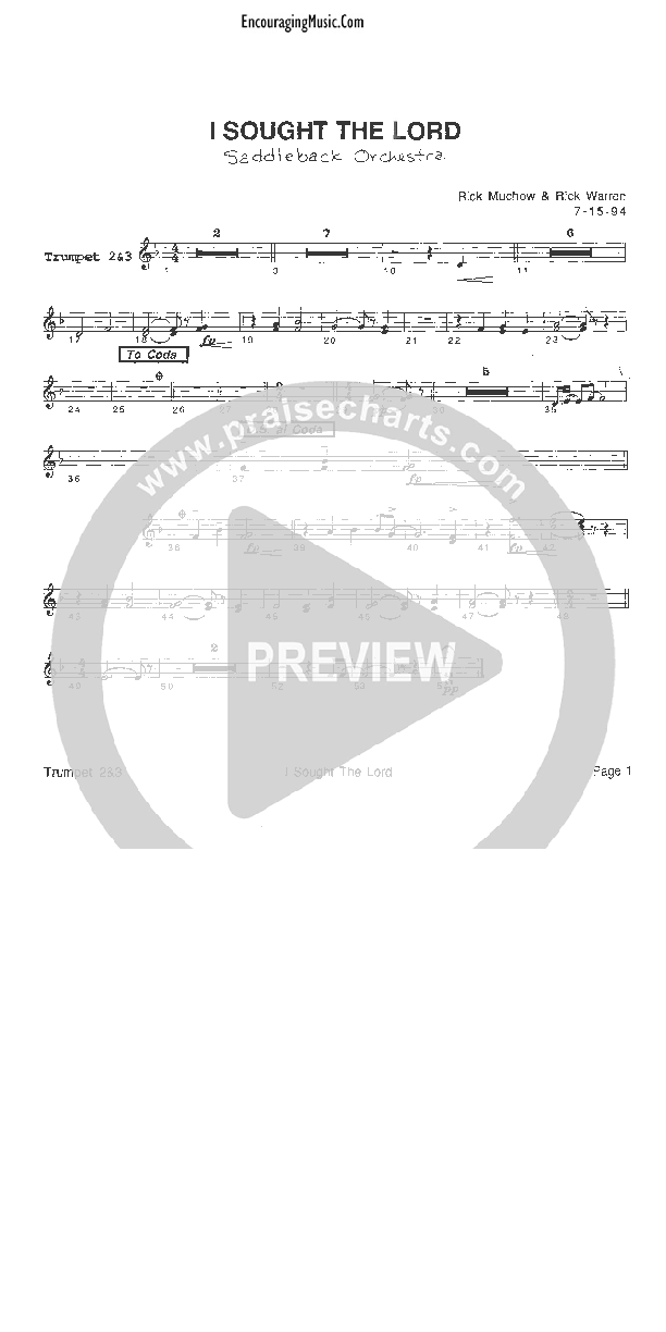 I Sought The Lord Trumpet 2/3 (Rick Muchow)