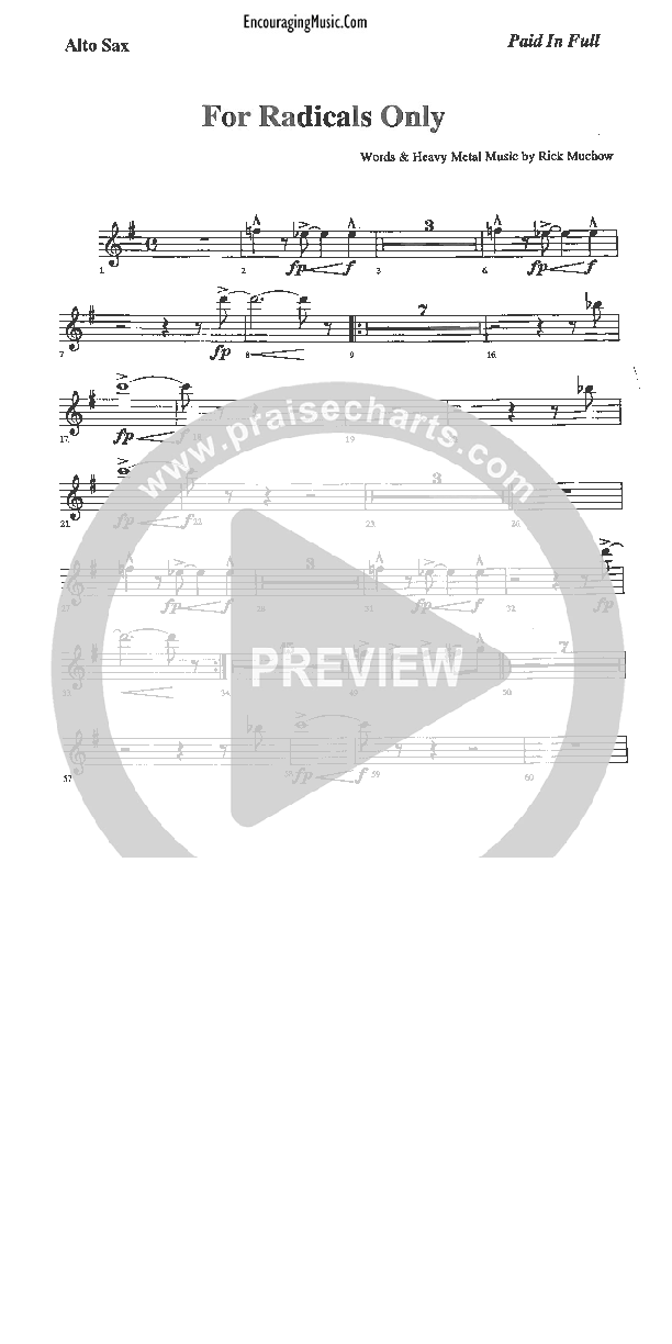 For Radicals Only Alto Sax (Rick Muchow)