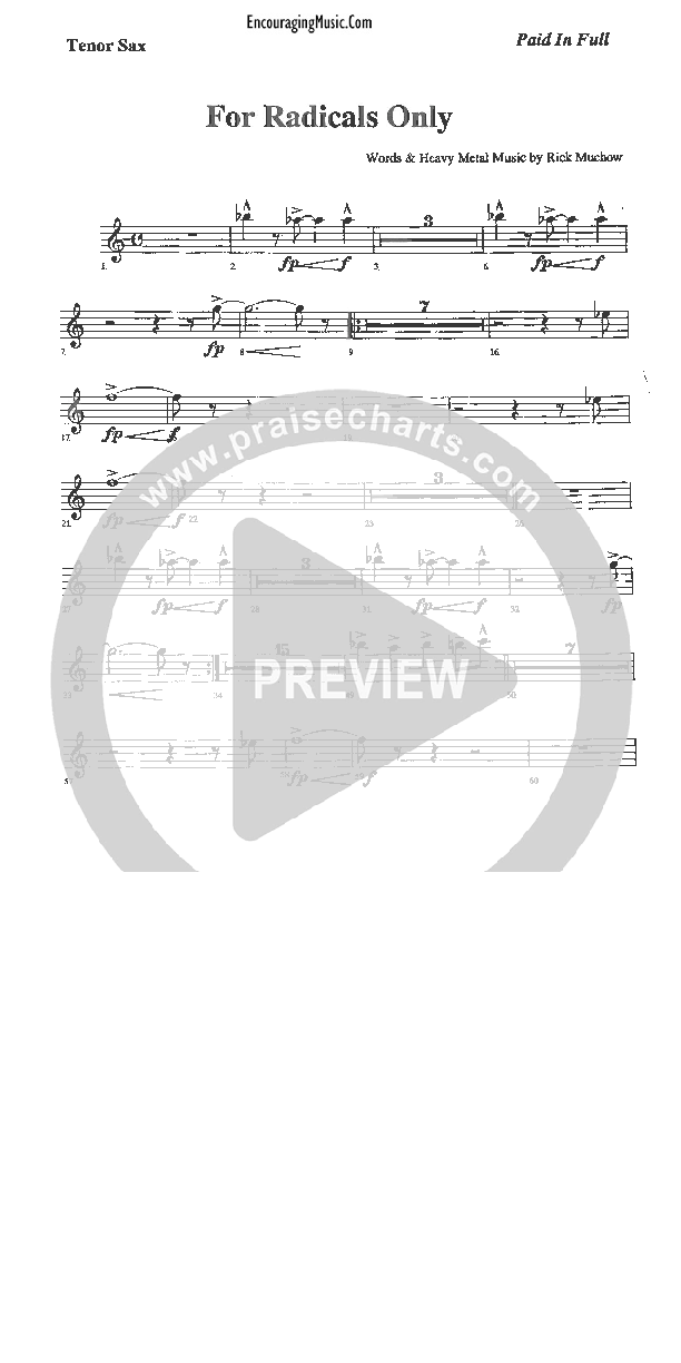 For Radicals Only Tenor Sax 2 (Rick Muchow)