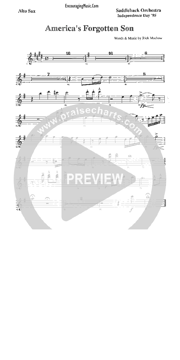 America's Forgotten Son Alto Sax (Rick Muchow)