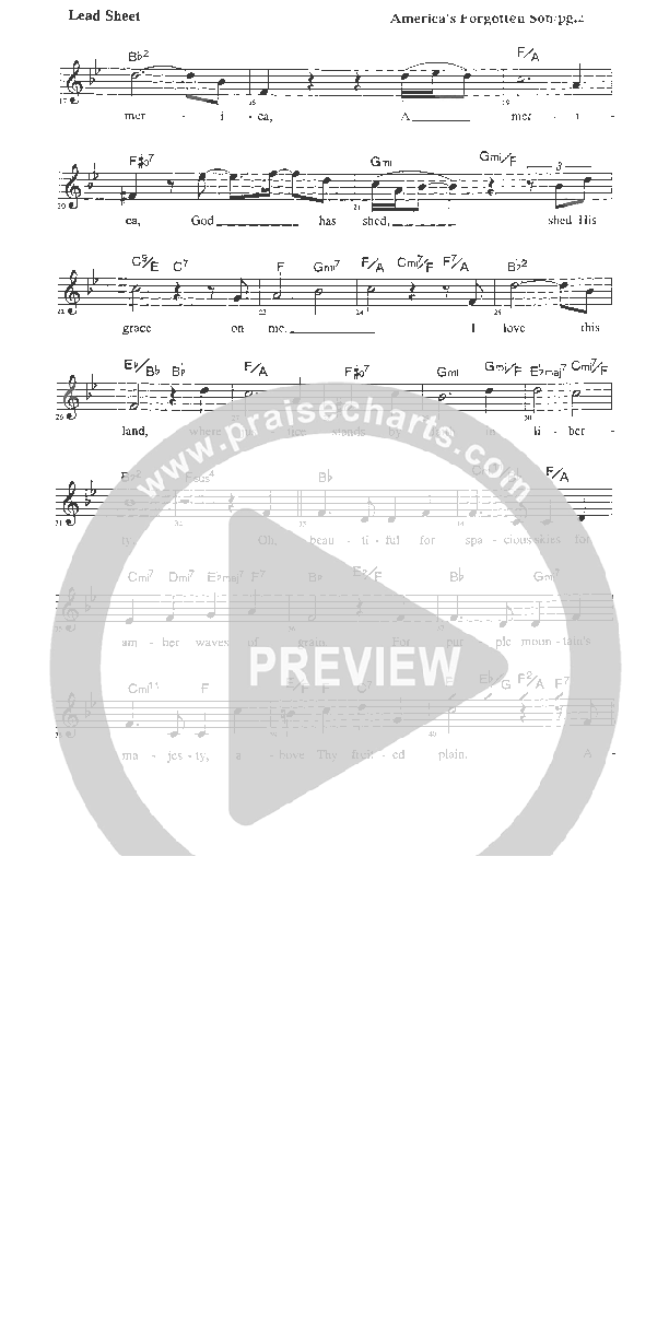 America's Forgotten Son Lead Sheet (Rick Muchow)