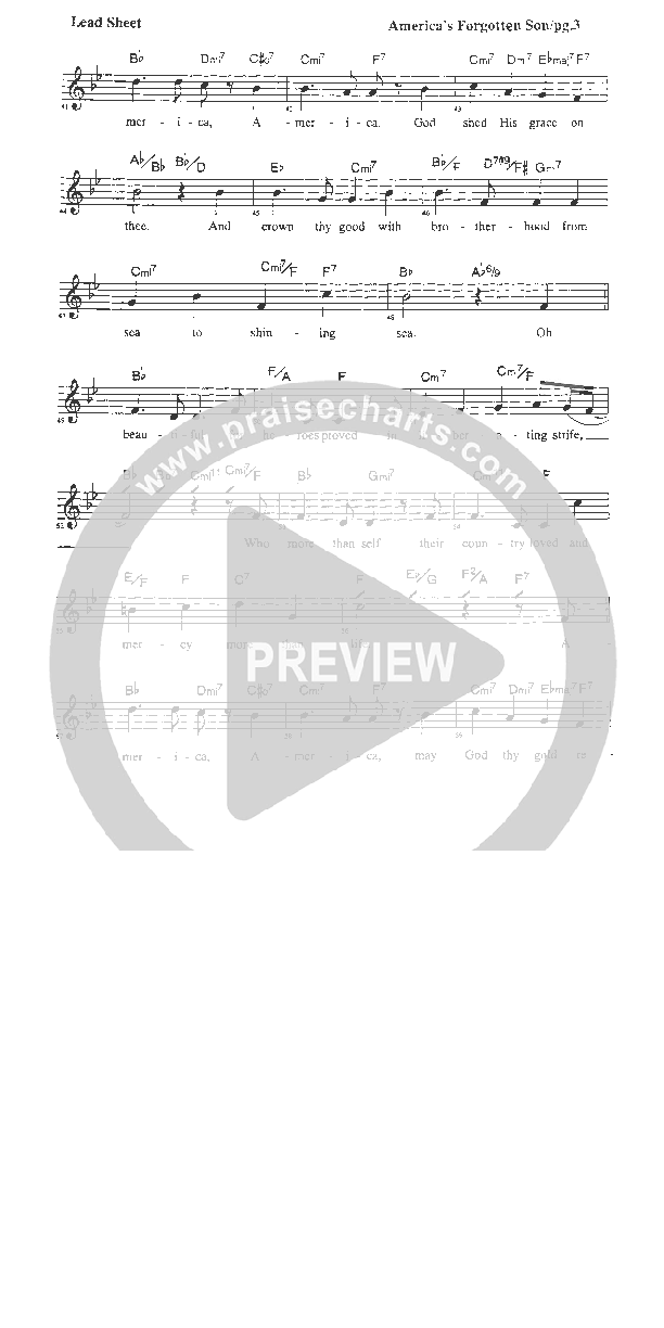 America's Forgotten Son Lead Sheet (Rick Muchow)