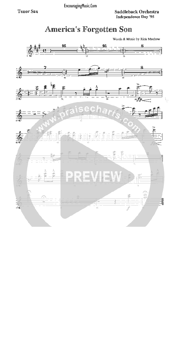 America's Forgotten Son Tenor Sax 2 (Rick Muchow)