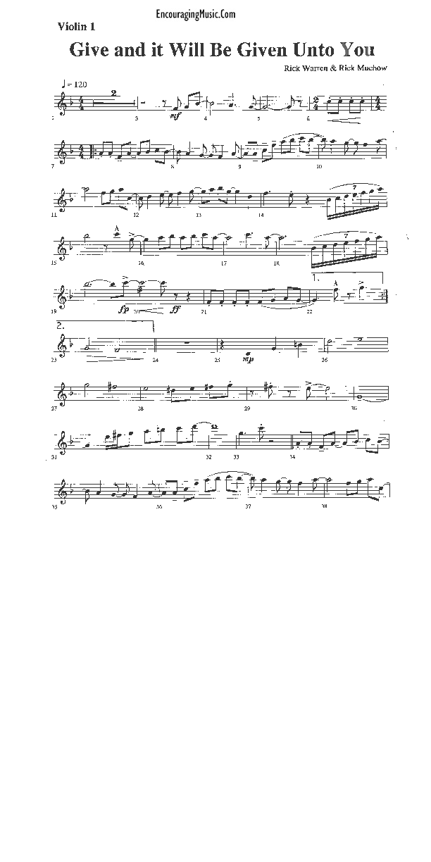 Give And It Will Be Given Violin 1 (Rick Muchow)