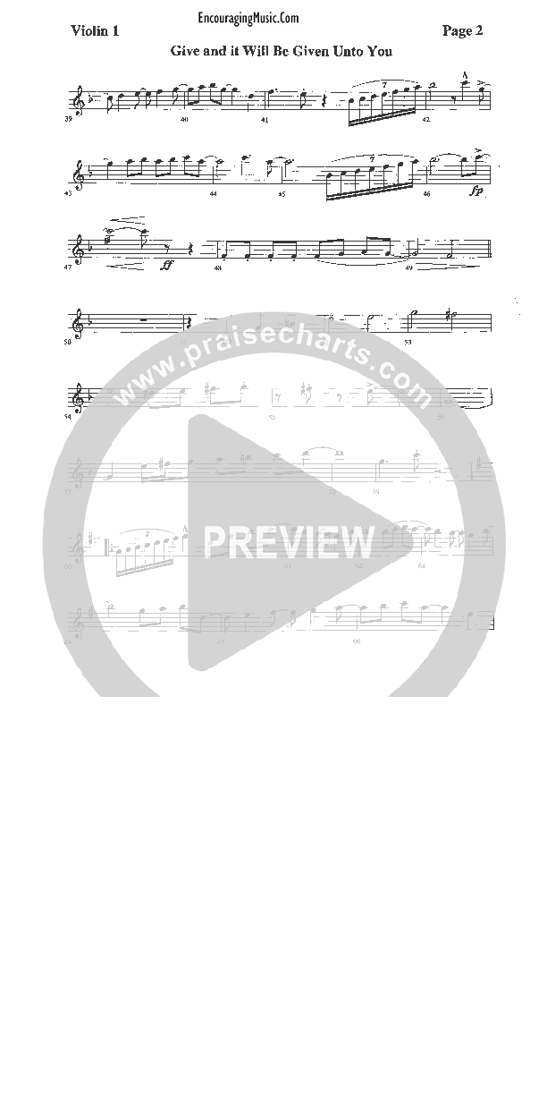Give And It Will Be Given Violin 1 (Rick Muchow)