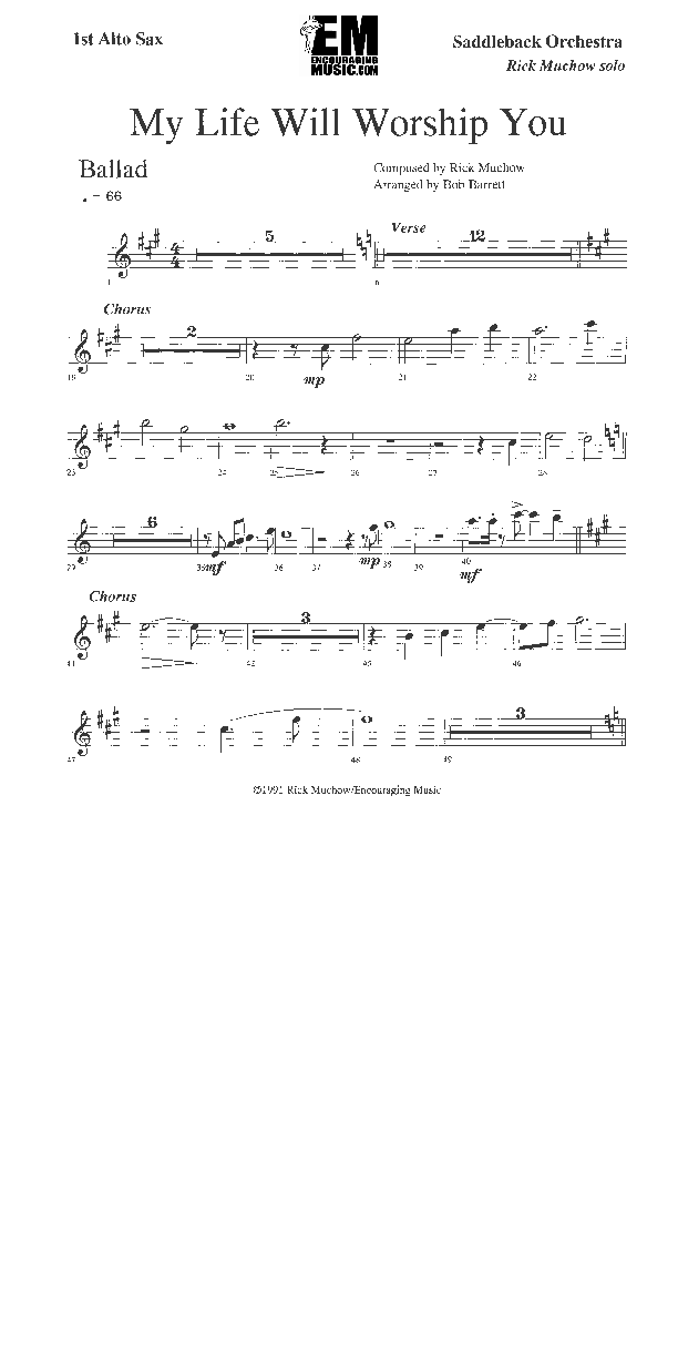 My Life Will Worship You Alto Sax 1/2 (Rick Muchow)