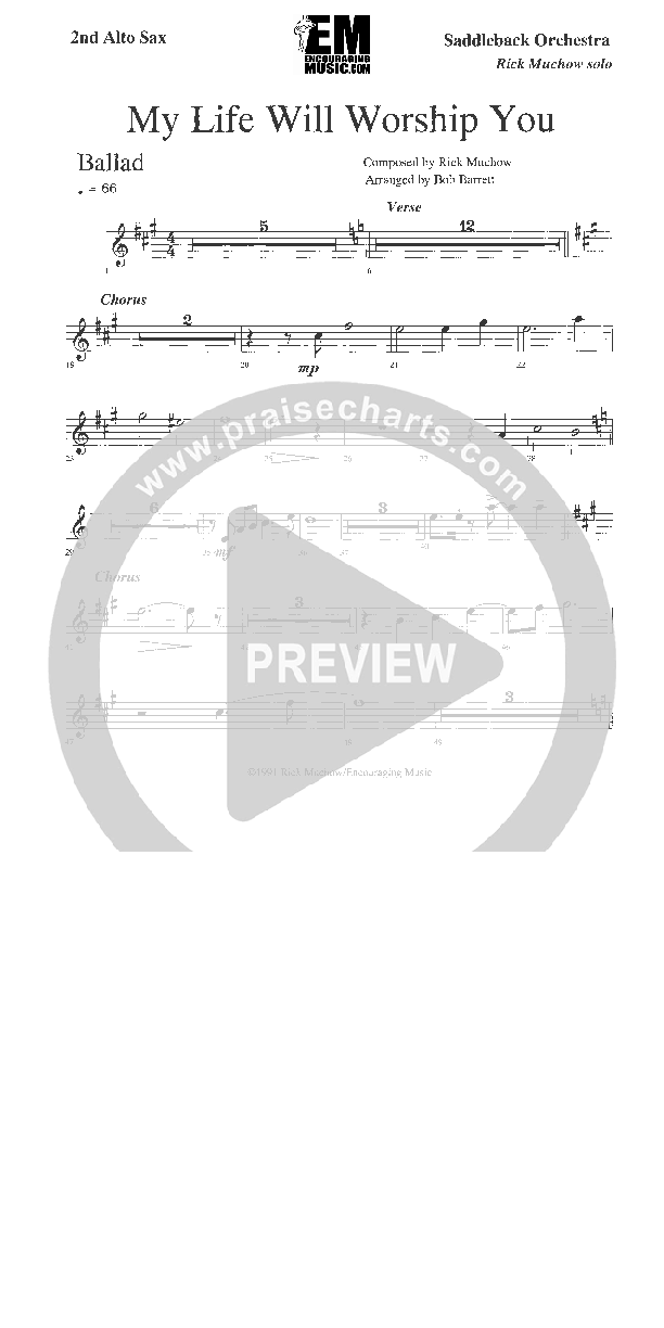 My Life Will Worship You Alto Sax 1/2 (Rick Muchow)