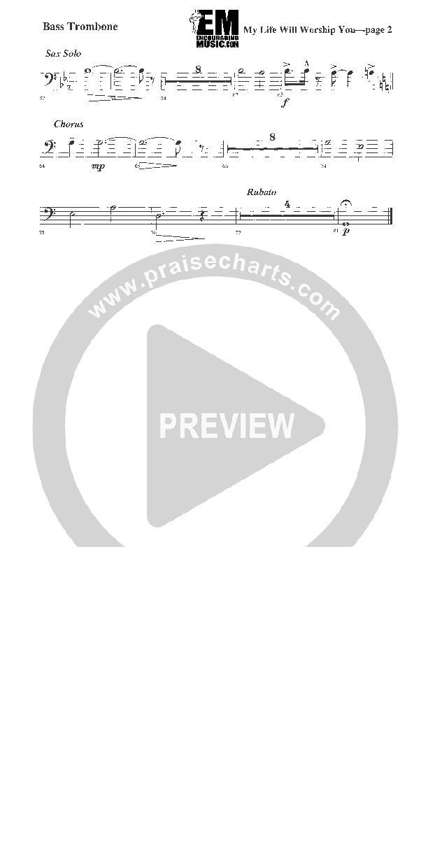 My Life Will Worship You Bass Trombone (Rick Muchow)