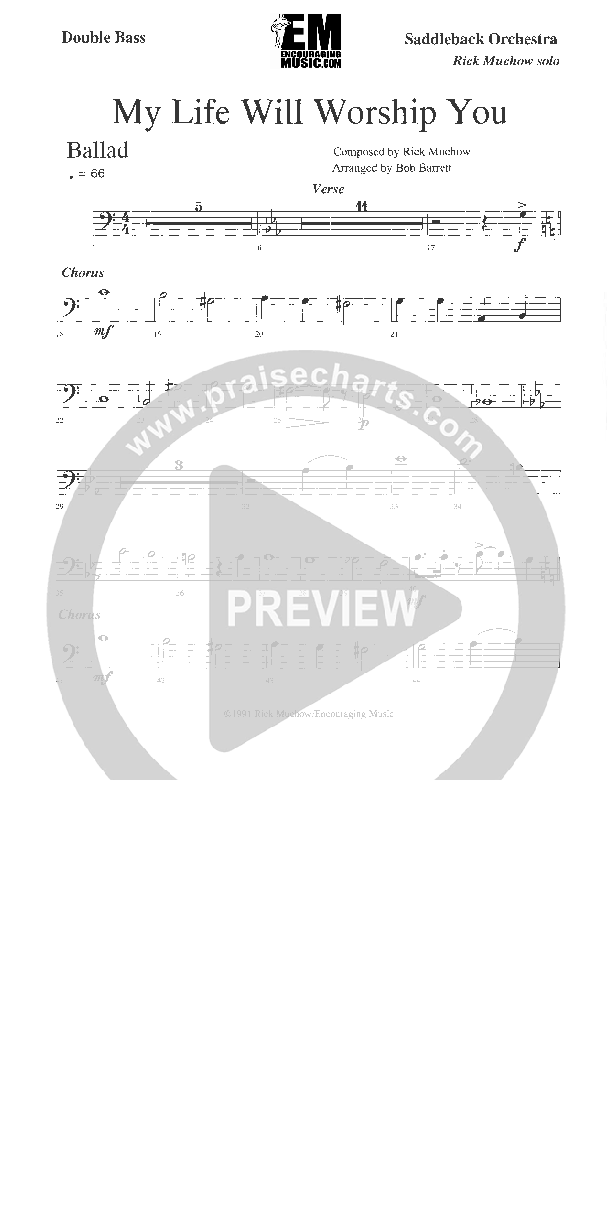 My Life Will Worship You Double Bass (Rick Muchow)